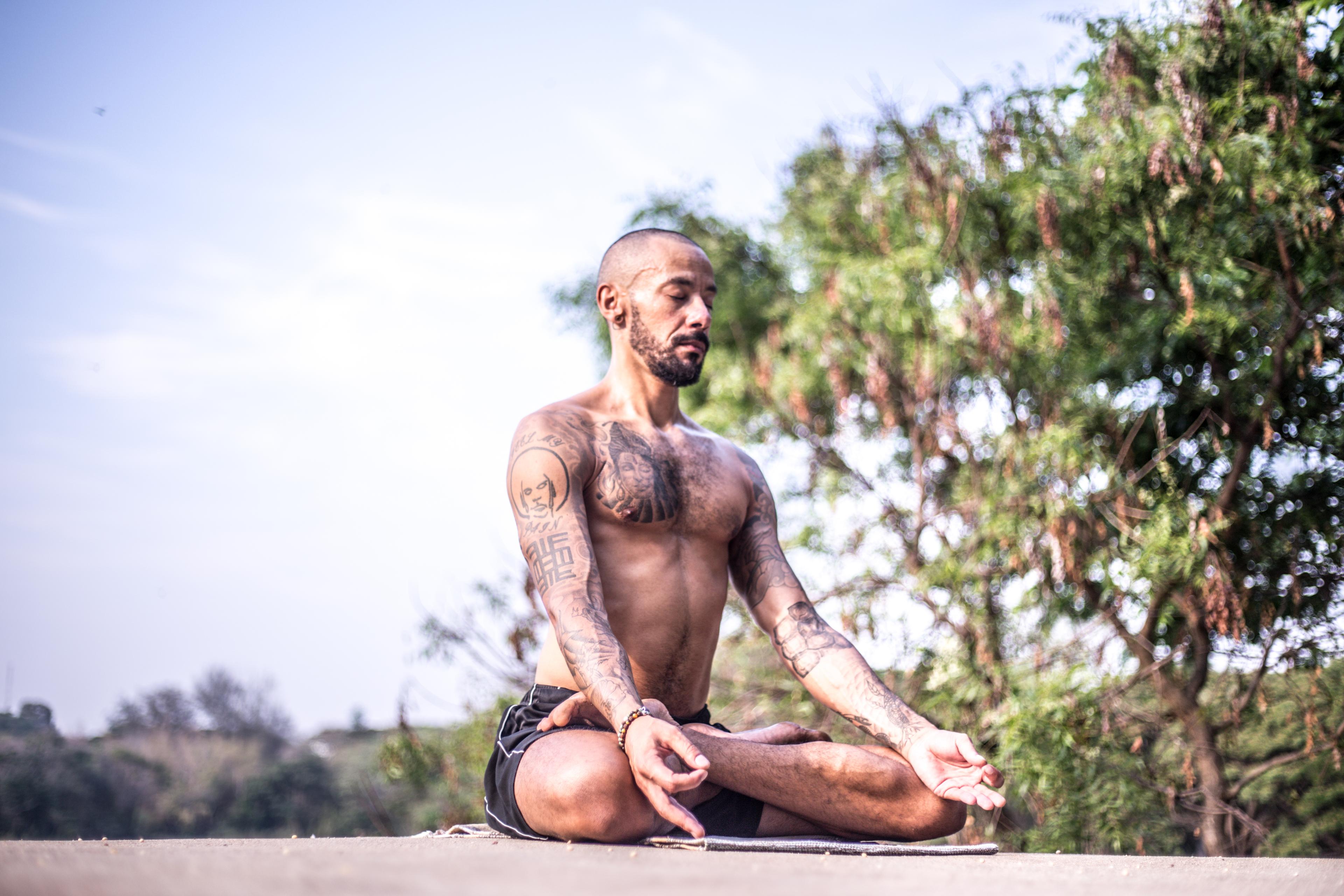 Seated meditation outdoors