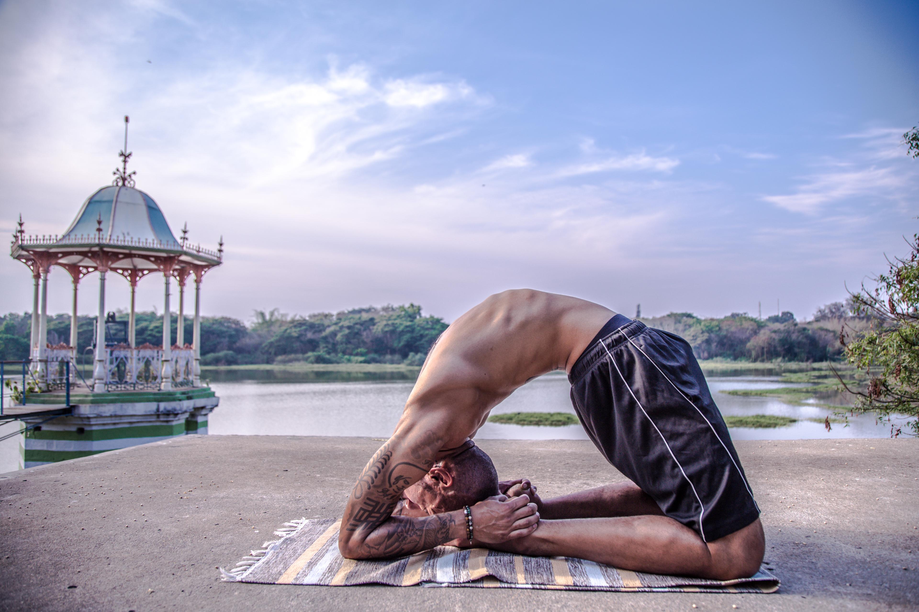 Yoga among palm trees